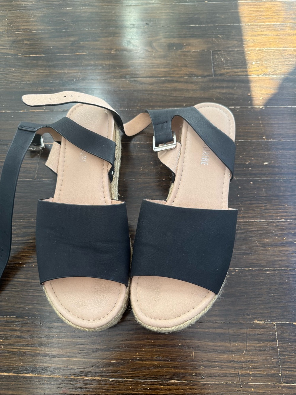 Women's Black Espadrille Sandals with Ankle Strap